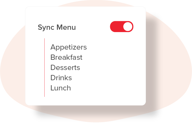 Restaurant pos menu sync online system
